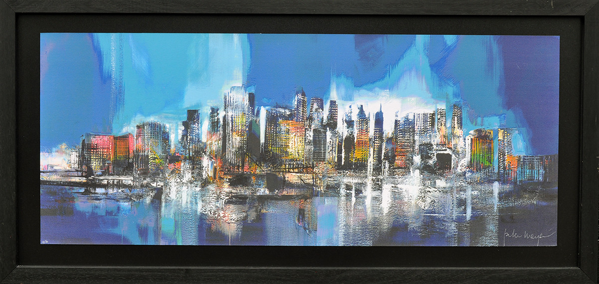 Manhattan skyline blue